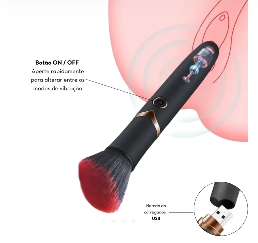 Vibrador em Formato de Pincel  - 6