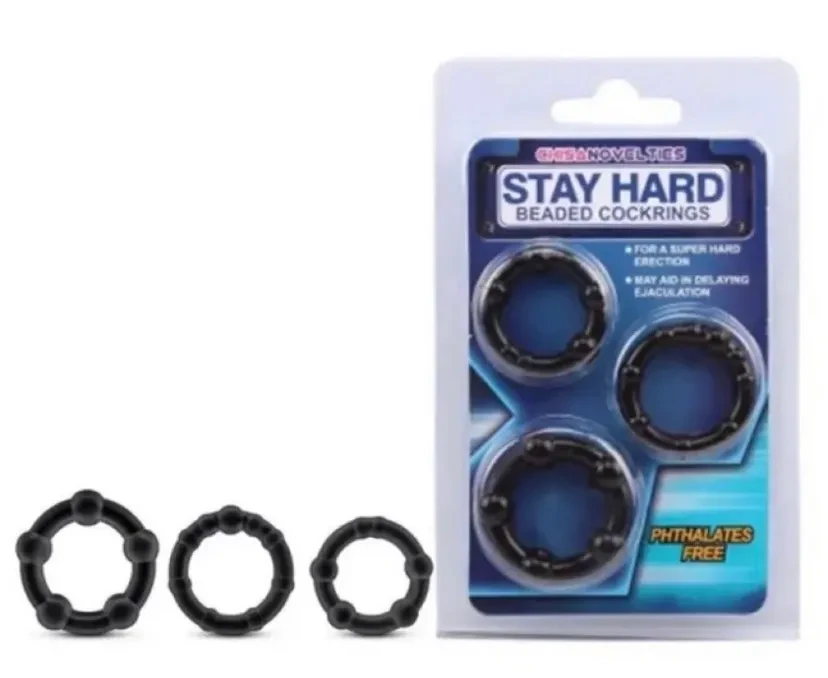Stay Hard 3 Anéis Peniano Retardador Ejaculação  - 1