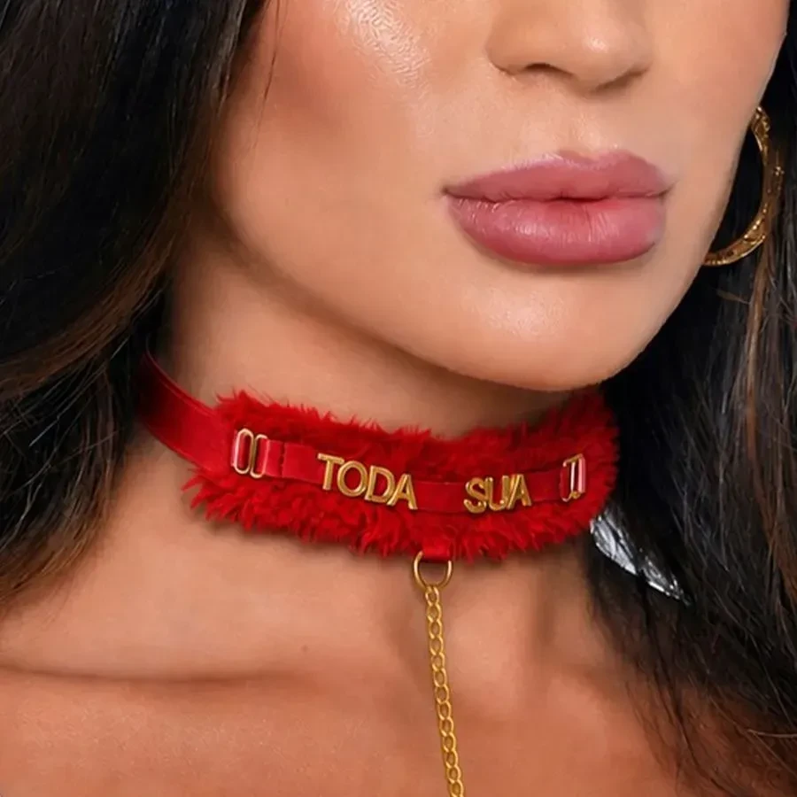 Coleira Choker em Pelúcia  - 3