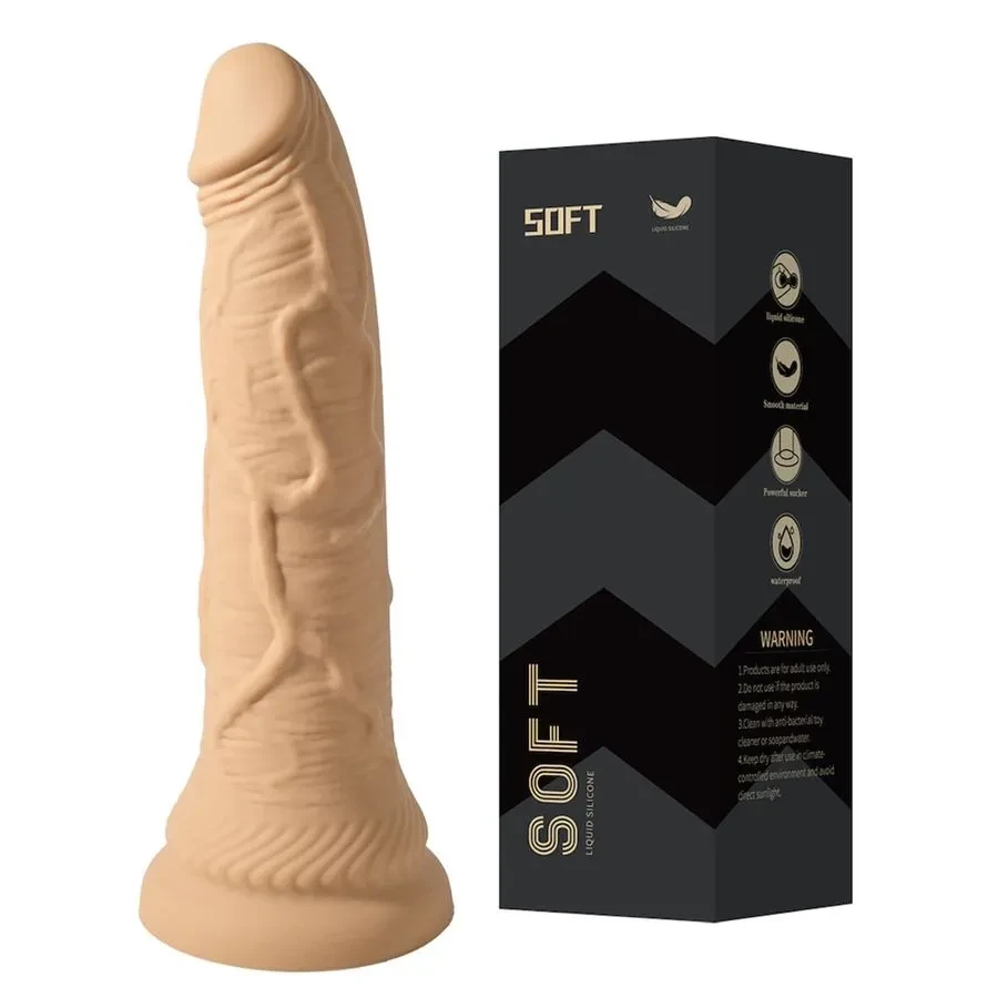 Pênis de Silicone Líquido com Veias Salientes e Ventosa 23x4cm Vip Mix - 2
