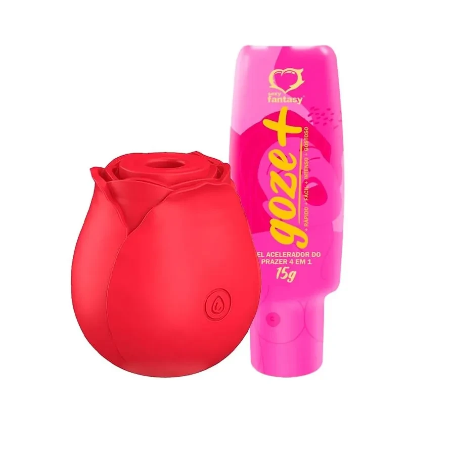 Duplinha com Goze + Gel Acelerador do Prazer e Rosa Estimuladora de Clitóris - 1
