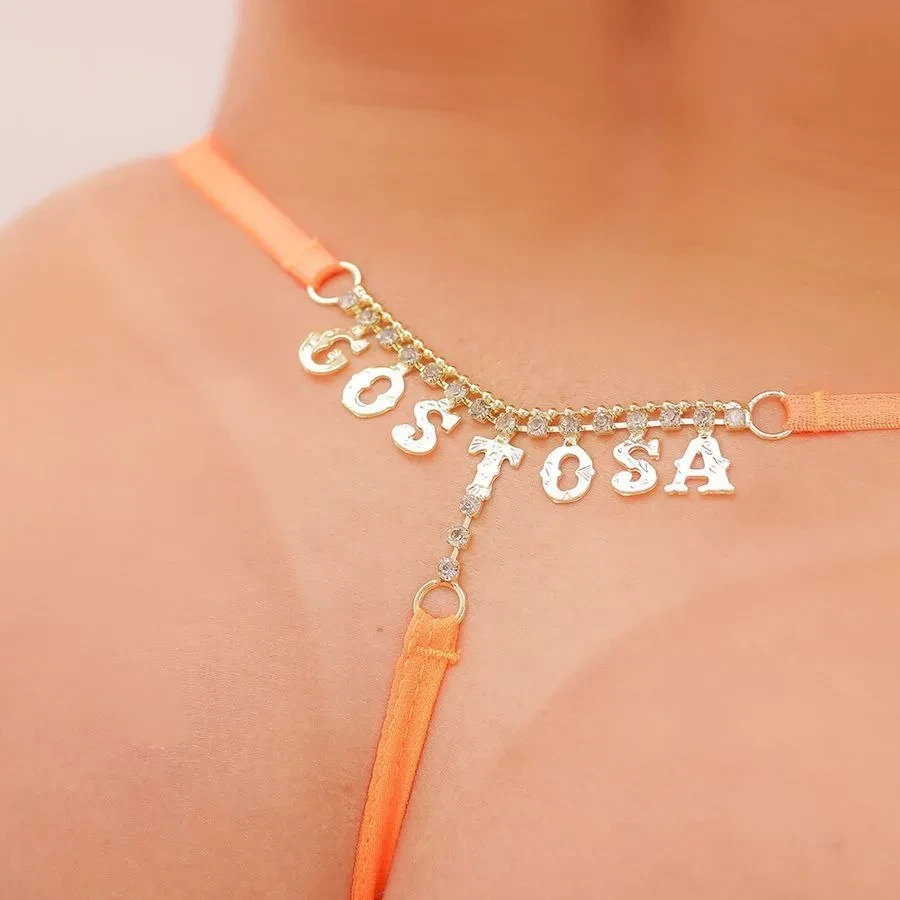 Calcinha Fio "Gostosa" com Strass Tallyta Moda Apimentada - 4
