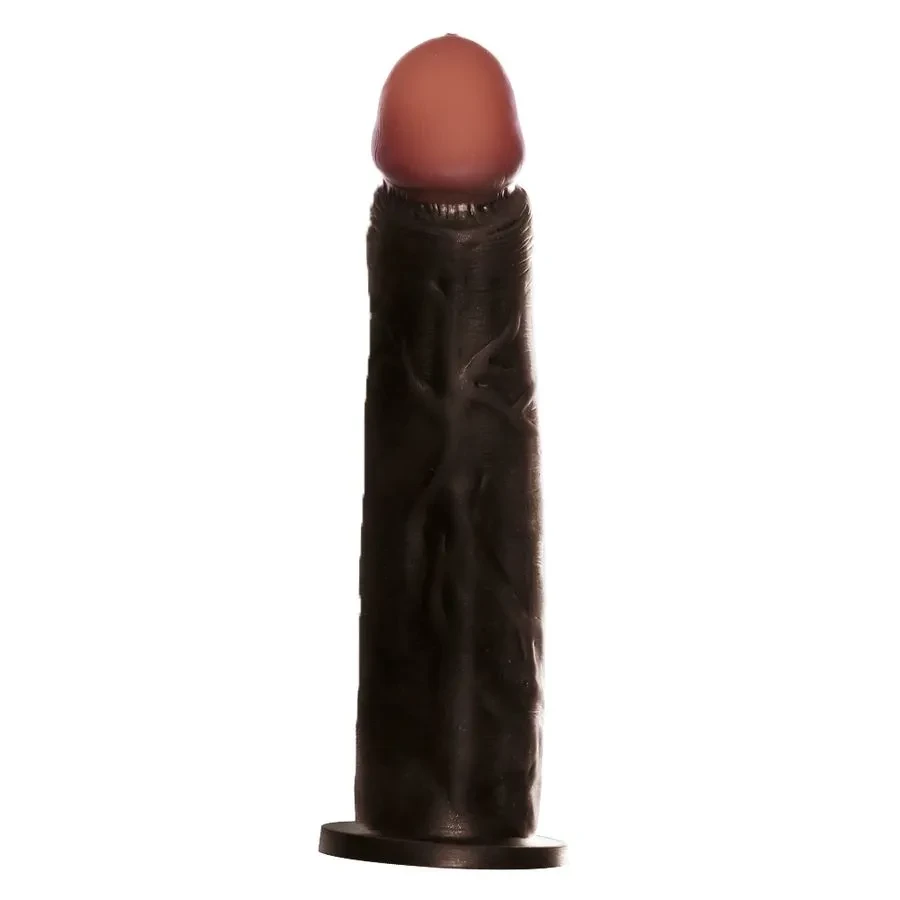 Hot Black Prótese Realística Maciça com Ventosa Glande e Vibro 18 x 4,5cm Hot Flowers - 2
