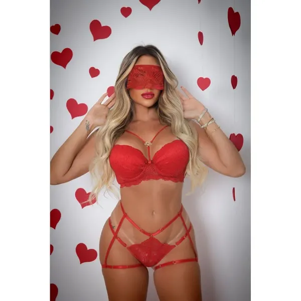 CONJUNTO COM BOJO LIGA DE PERNA E VENDA COLEÇÃO DOCE VENENO MY FÁBRICA