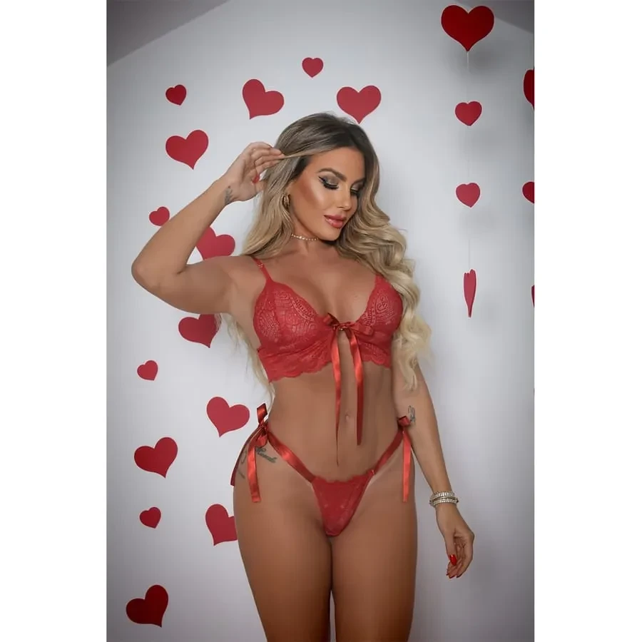 CONJUNTO SEM BOJO COM AMARRAÇÃO FRONTAL COLEÇÃO DOCE VENENO MY FÁBRICA - 5