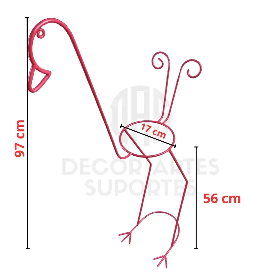 Suporte para planta com design de um flamingo. - 3