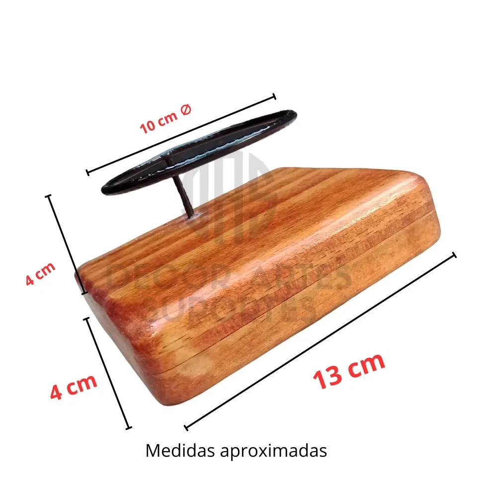 Suporte p/ kokedama com base de madeira  - 3