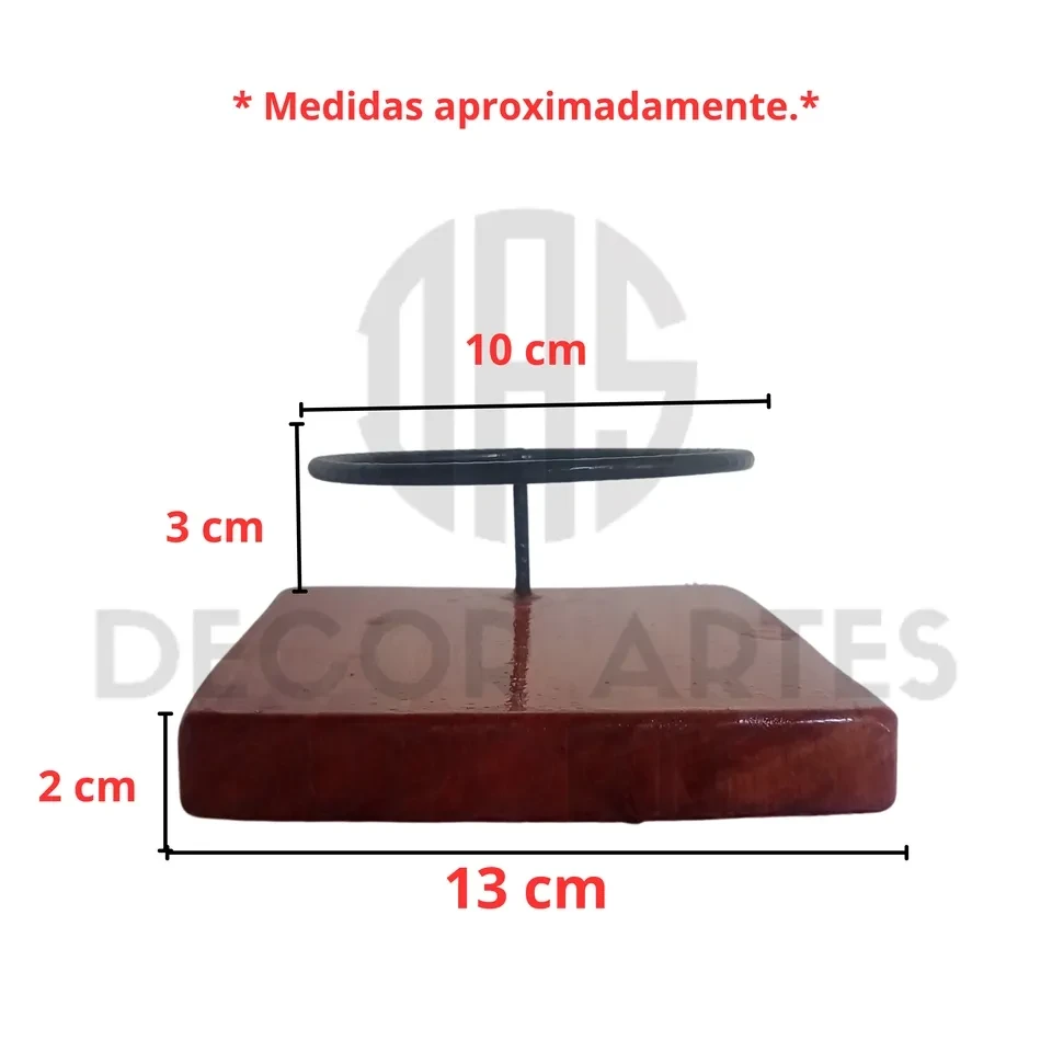 Suporte p/ kokedama com base de madeira. - 3