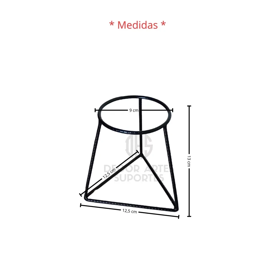 Suporte com base triangular para kokedama  - 2