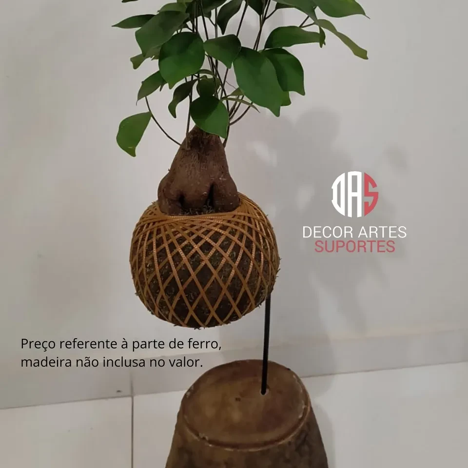 Suporte de encaixa na madeira p/ kokedama. - 1
