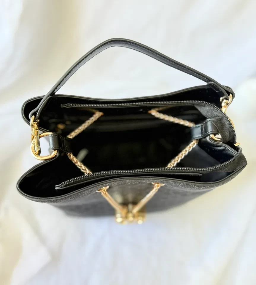 BOLSA MÉDIA MONOGRAMA PRETA - BOL 203 - 4