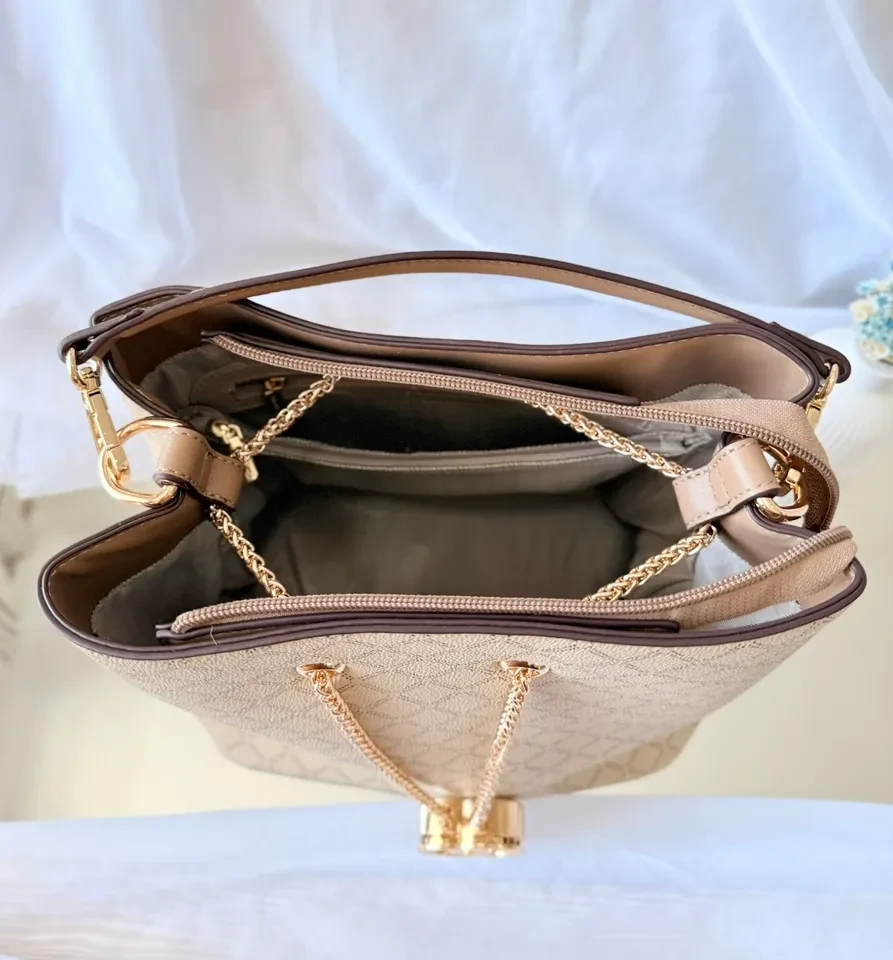 BOLSA MÉDIA MONOGRAMA BEGE - BOL 203 - 6