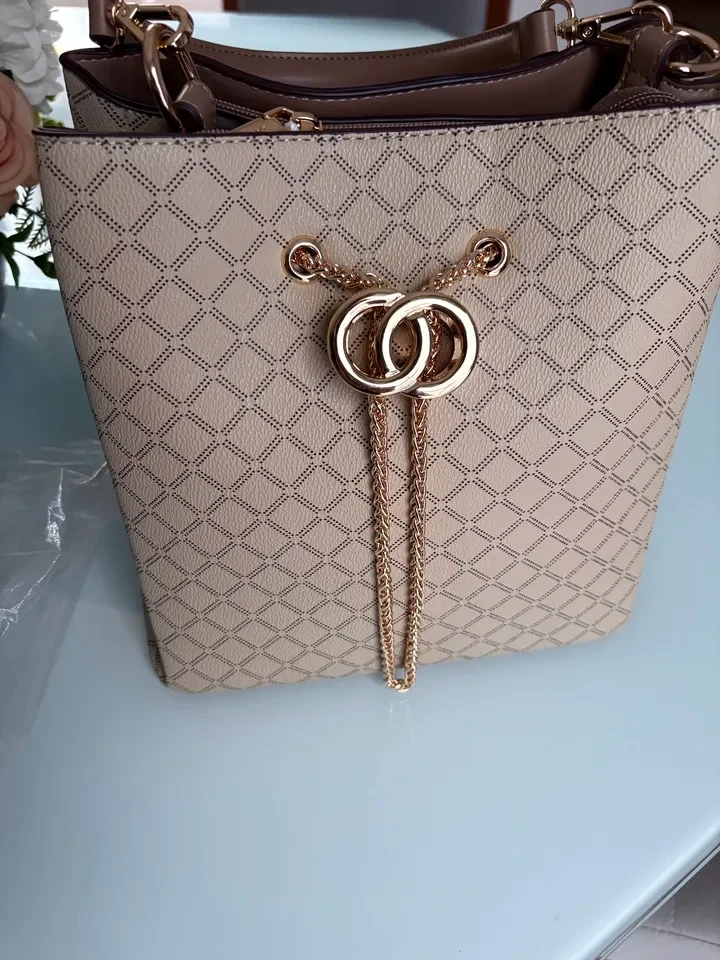 BOLSA MÉDIA MONOGRAMA BEGE - BOL 203 - 4