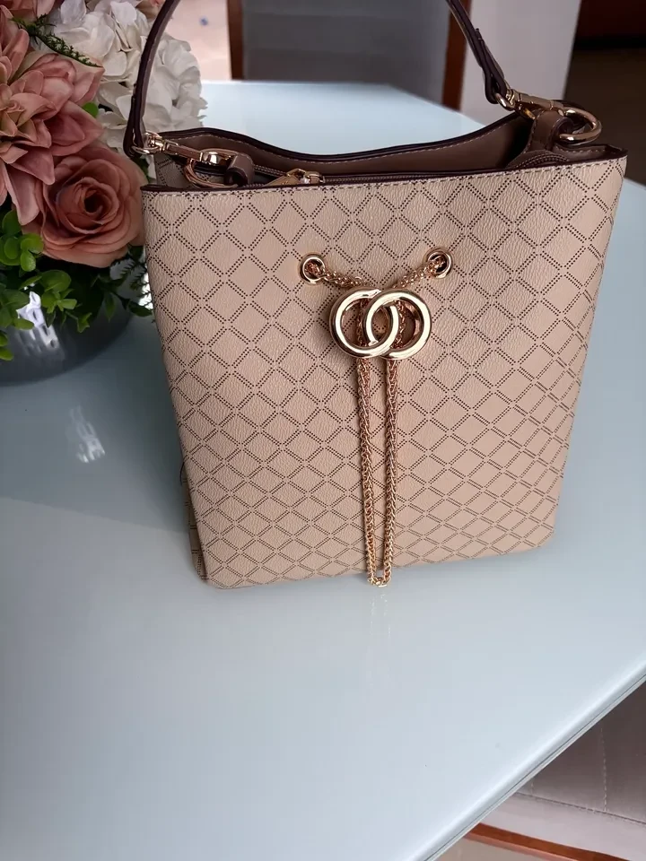 BOLSA MÉDIA MONOGRAMA BEGE - BOL 203 - 3