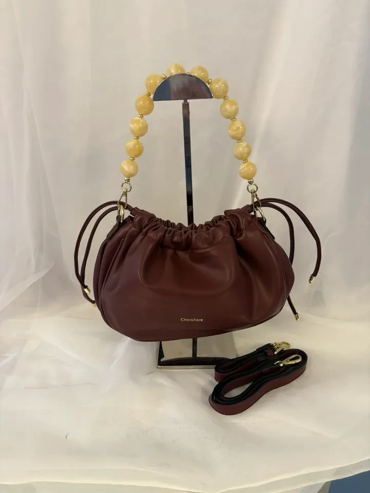 BOLSA MÉDIA VINHO DETALHE EM PÉROLA - 3