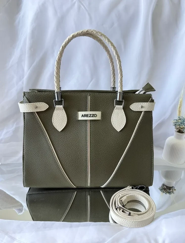 BOLSA GRANDE VERDE COM OFF WHITE AREZZO - BRL 086 - 2