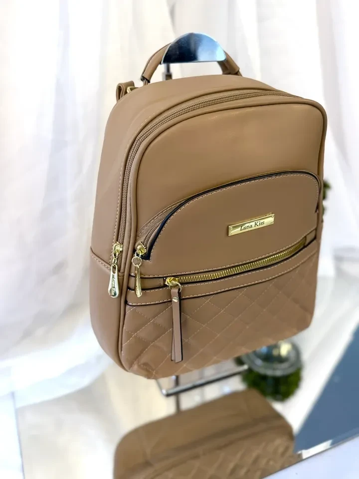 MOCHILA MÉDIA CAPUCCINO COM DIVISÓRIA EM ZÍPER - BOL 065 - 2