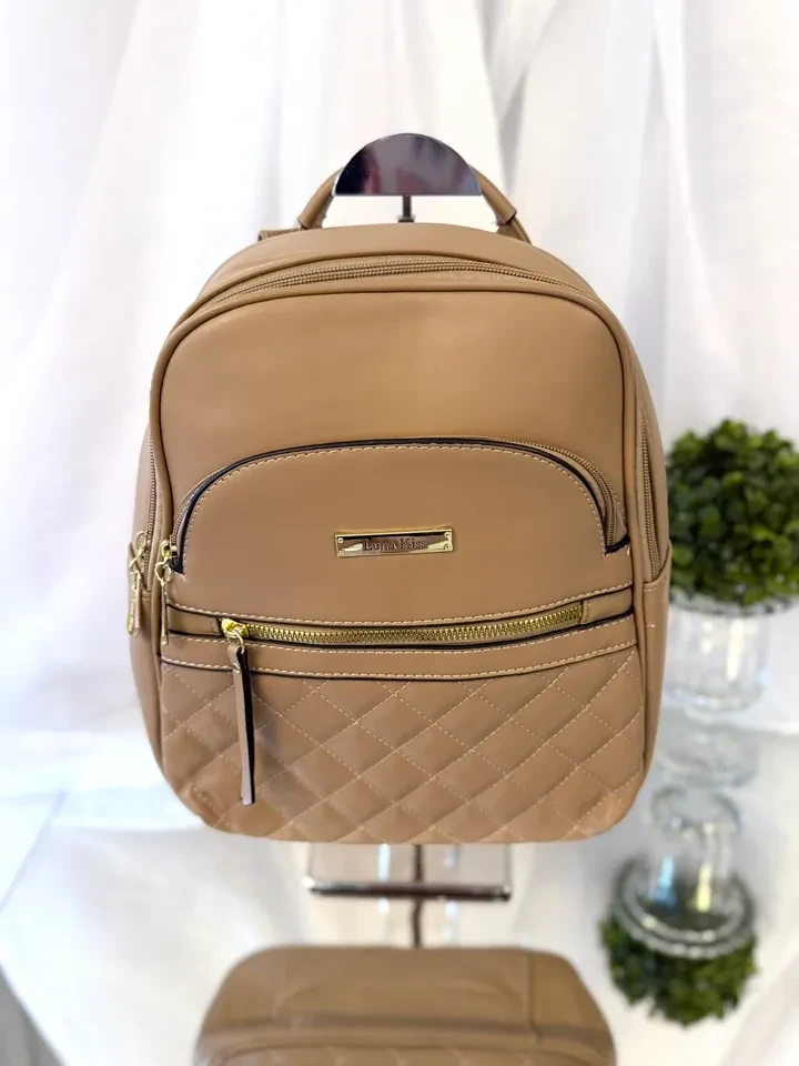 MOCHILA MÉDIA CAPUCCINO COM DIVISÓRIA EM ZÍPER - BOL 065 - 1