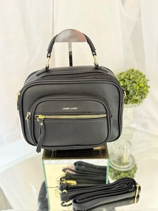 BOLSA MÉDIA PRETA COM VÁRIAS DIVISÓRIAS - BOL 095 - 1