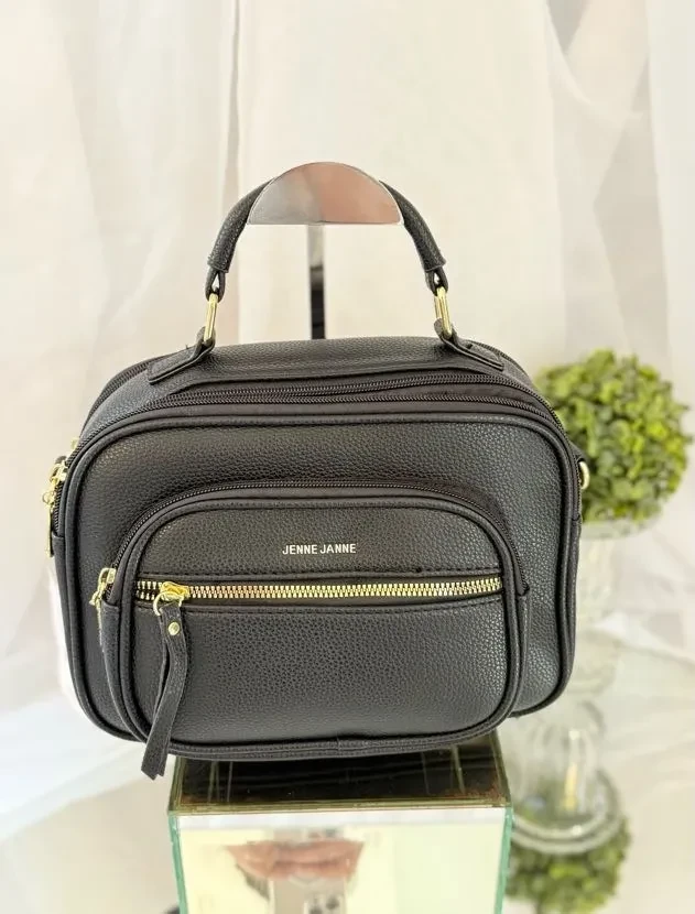 BOLSA MÉDIA PRETA COM VÁRIAS DIVISÓRIAS - BOL 095 - 2