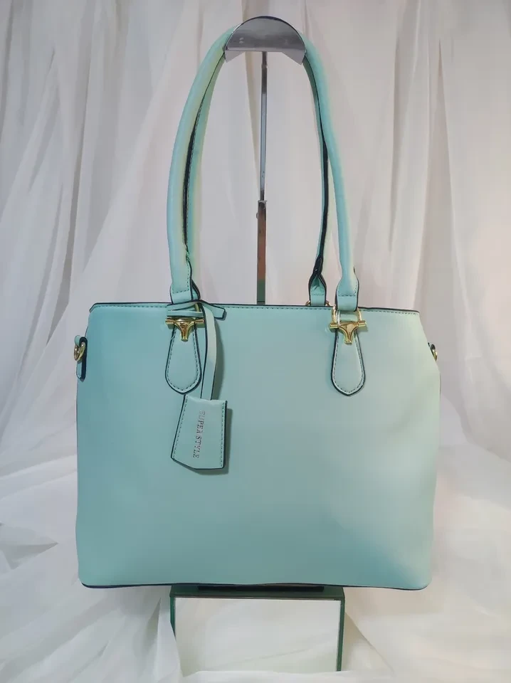 BOLSA GRANDE VERDE CLARO ALÇA EM COURO - SSL 001 - 1