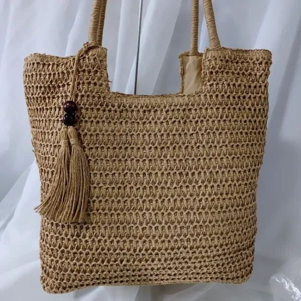 BOLSA PRAIA PALHA BEGE - BOL 107