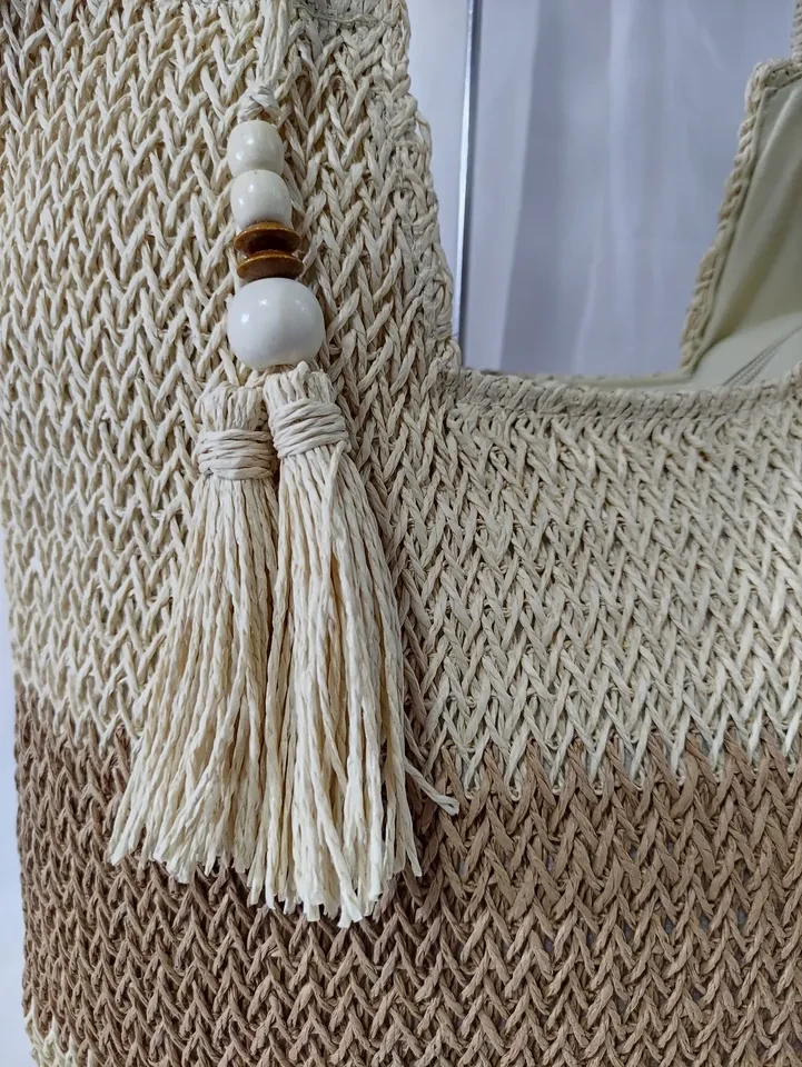 BOLSA PRAIA PALHA BEGE COM NATURAL - BOL 147 - 3
