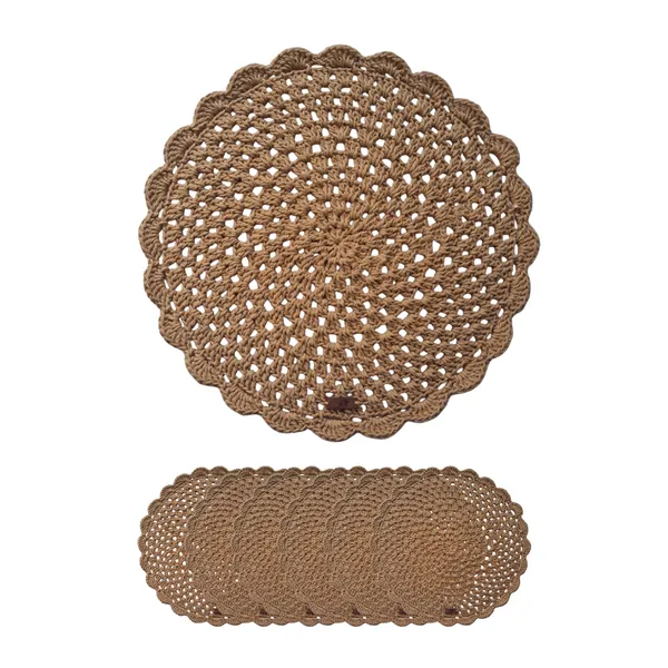 Kit Sousplat em Crochê Rustic - 6 Peças