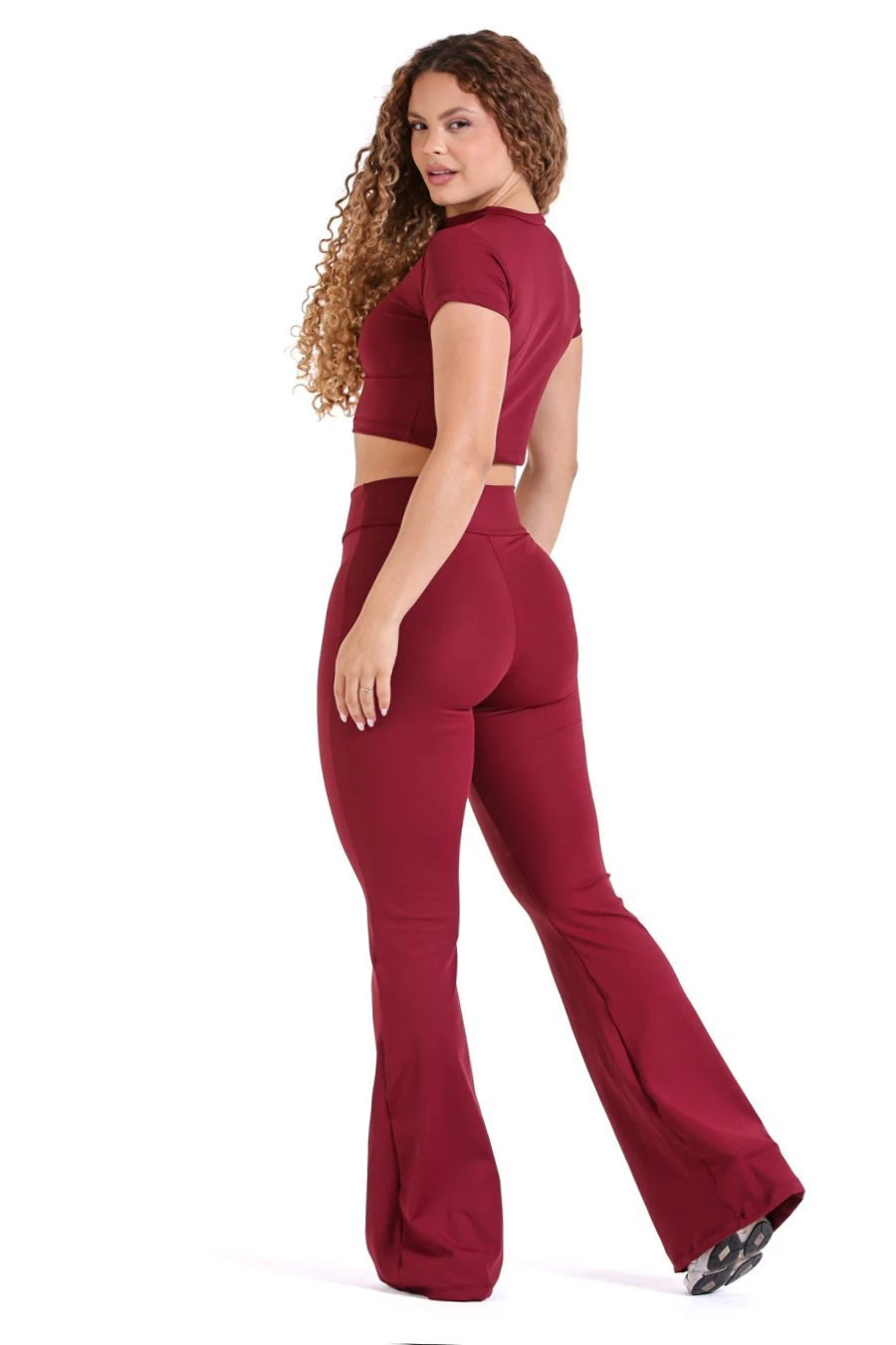 Conjunto Calça Flare e Cropped - Marsala - 2