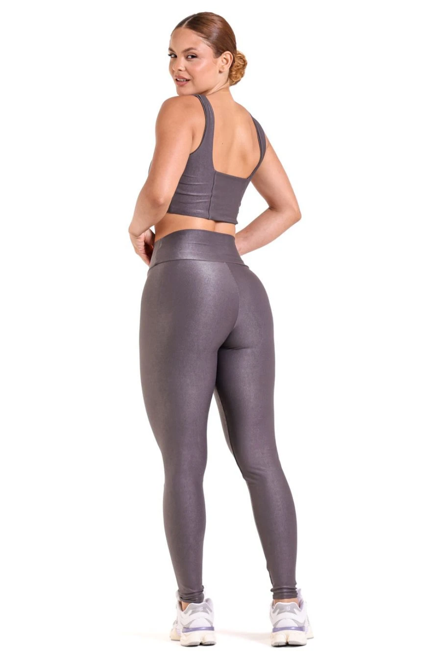 Conjunto Legging e Top Canelado - Grafite - 2