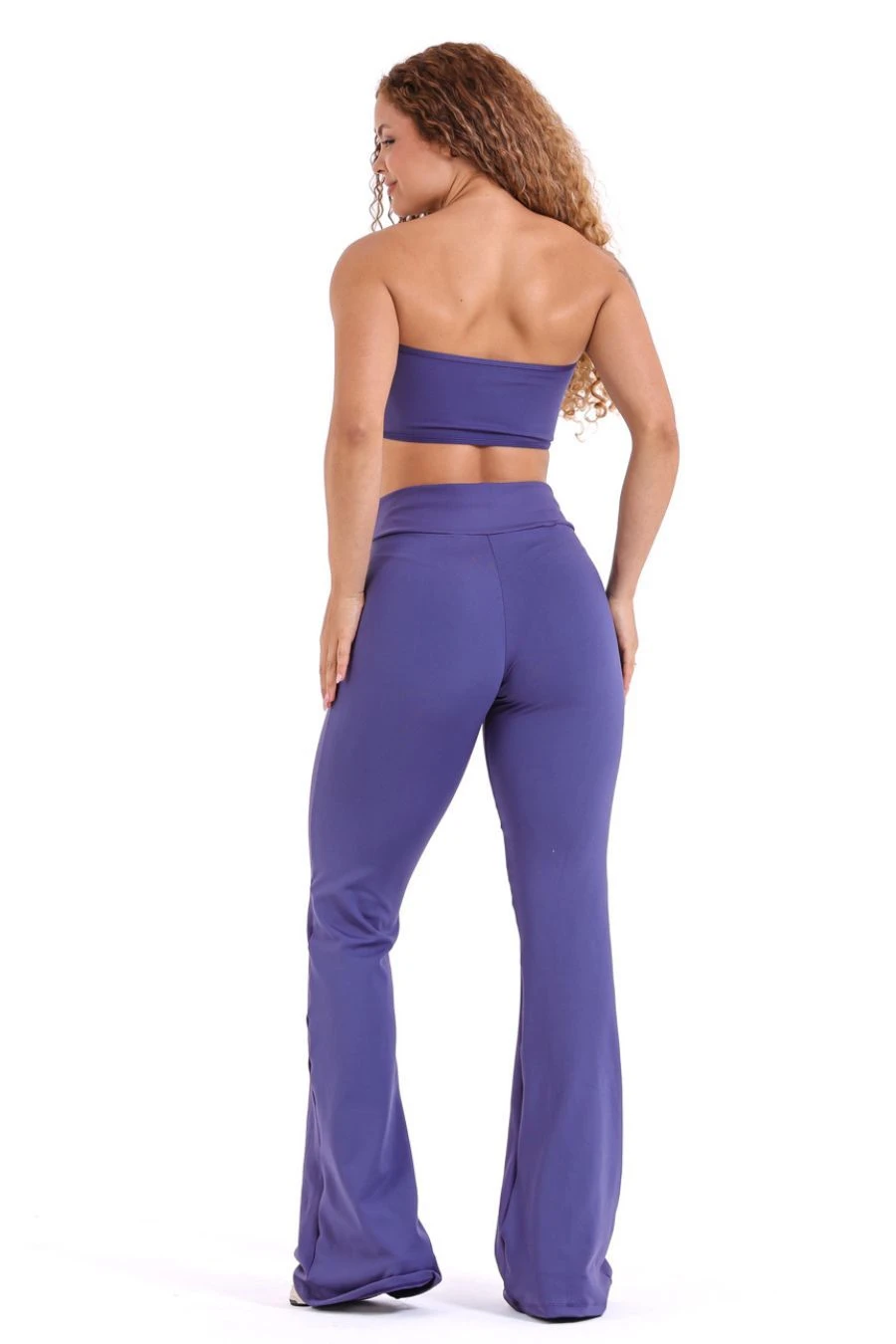 Conjunto Calça Flare e Top Tomara que Caia - Roxo - 2