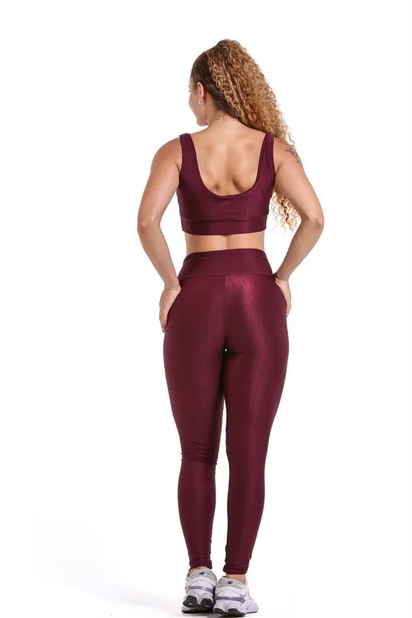 Conjunto Legging e Top Canelado - Marsala - imagem 3