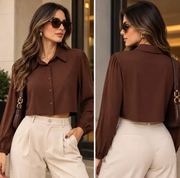Blusa croped social  - imagem 2