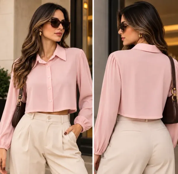 Blusa croped social 