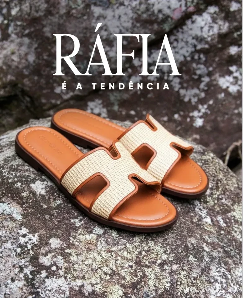 Rasteira napa/ linho  - 1