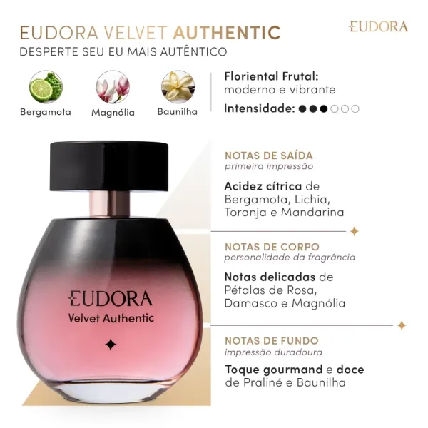 Eudora - Velvet Authentic Desodorante Colônia 100 ml - imagem 2