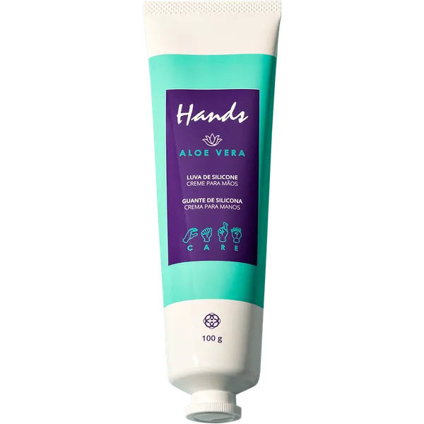 Luva De Silicone Aloe Vera Creme Para As Mãos Hands 100g