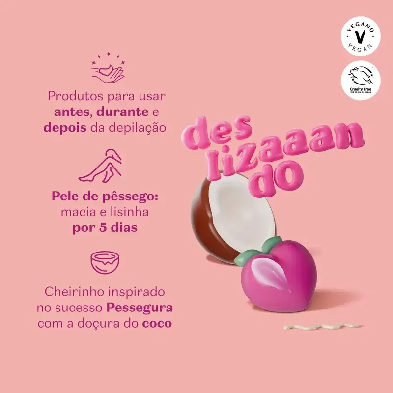 Creme Hidratante Depilatório Corporal Cuide-se Bem Doçura na Pessegura 150ml - 3