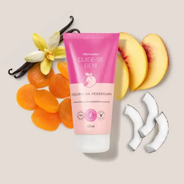 Creme Hidratante Depilatório Corporal Cuide-se Bem Doçura na Pessegura 150ml - imagem 2