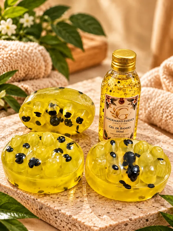 KIT SABONETE ARTESANAL MASSAGEADOR DE MARACUJÁ