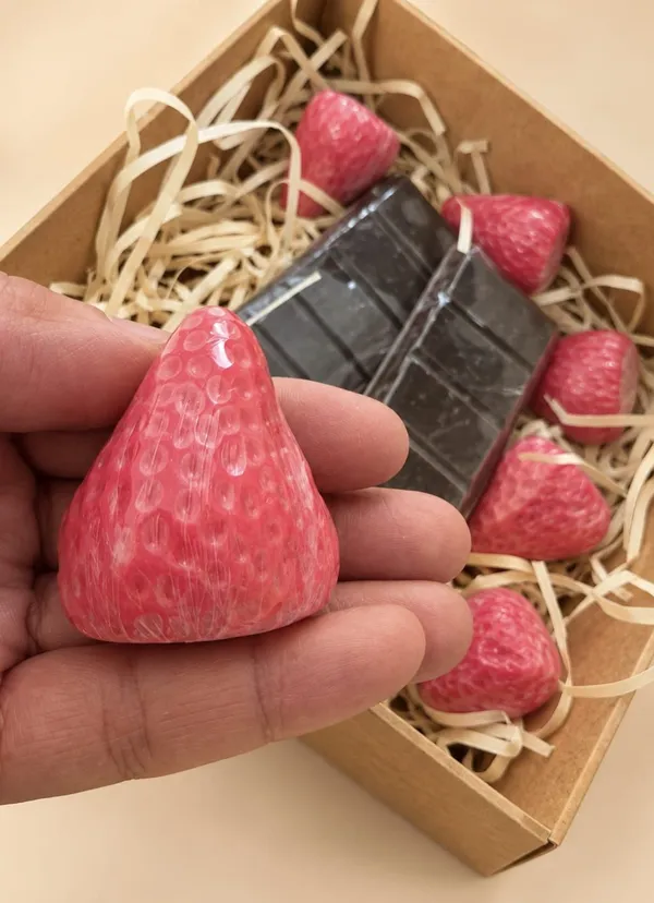 Mini Sabonete Artesanal de Morango