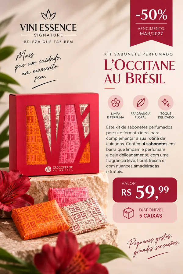 Kit 4 sabonetes Loccitane