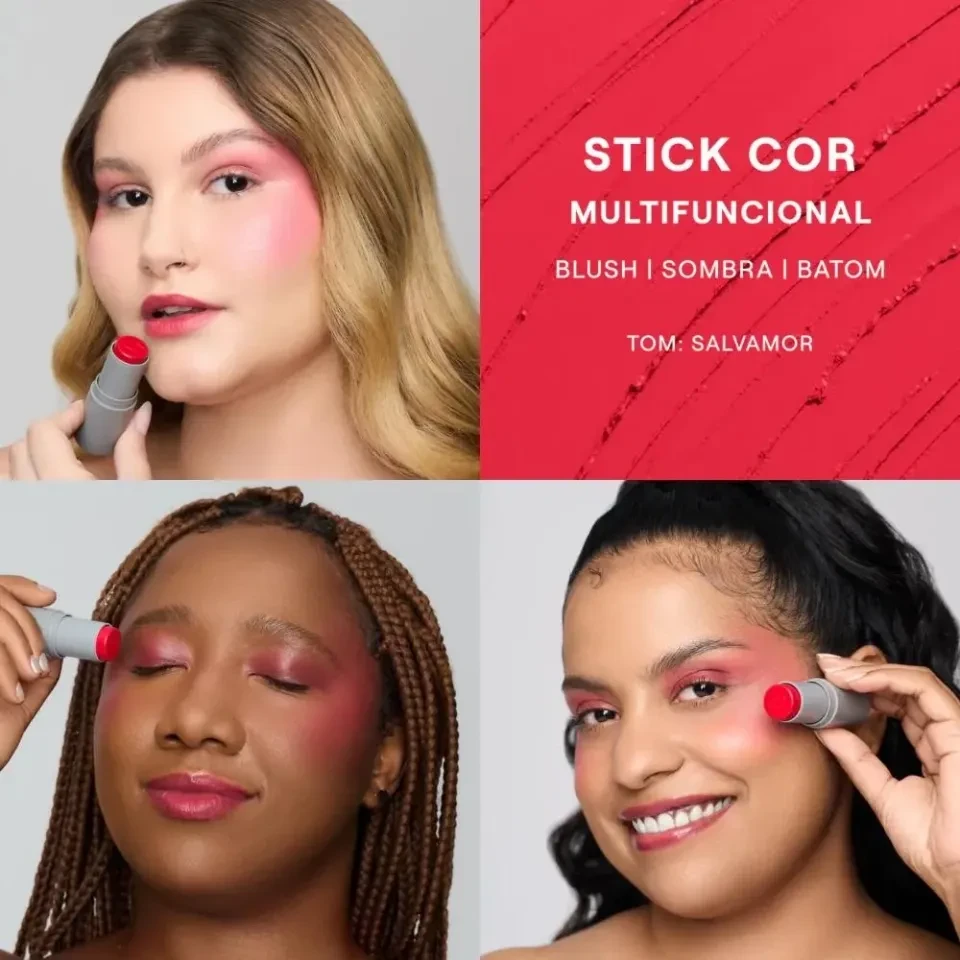 Blush stick multifuncional SALVAMOR - Boca Rosa Beauty  - 6