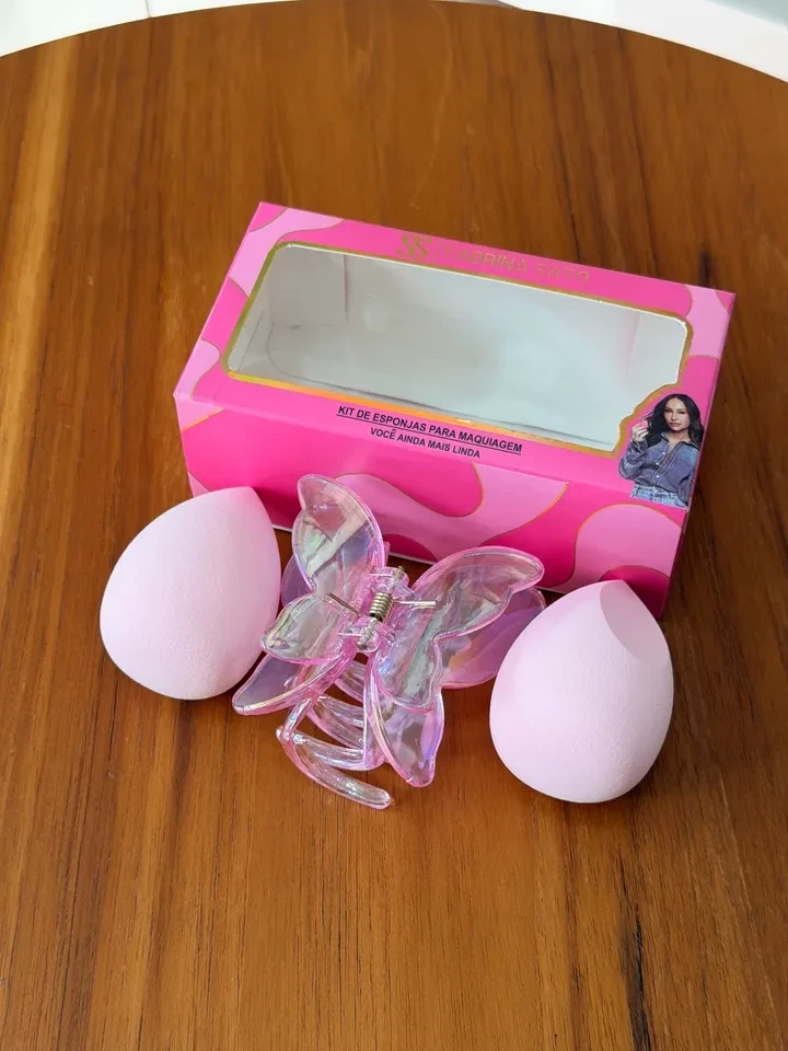 Kit com duas esponjas faciais de base + presilha borboleta - Sabrina Sato - 3