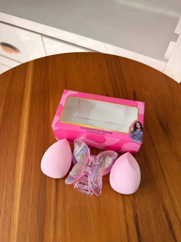 Kit com duas esponjas faciais de base + presilha borboleta - Sabrina Sato - 4
