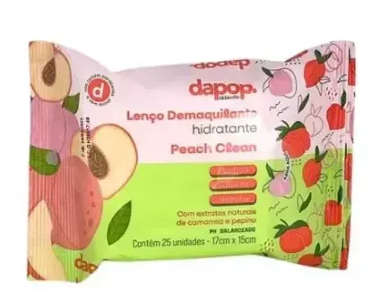 Lenço Demaquilante Peach Clean Dapop