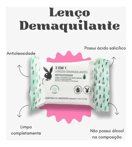 Lenço demaquilante antioleosidade - Playboy  - imagem 2