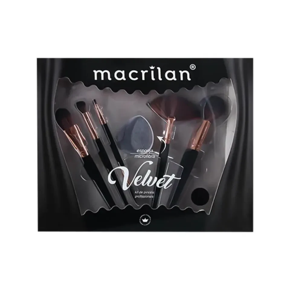 Kit de pincéis Velvet - Macrilan - 2