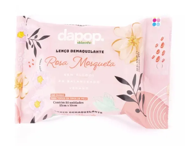 Lenço Demaquilante Rosa Mosqueta - Dapop