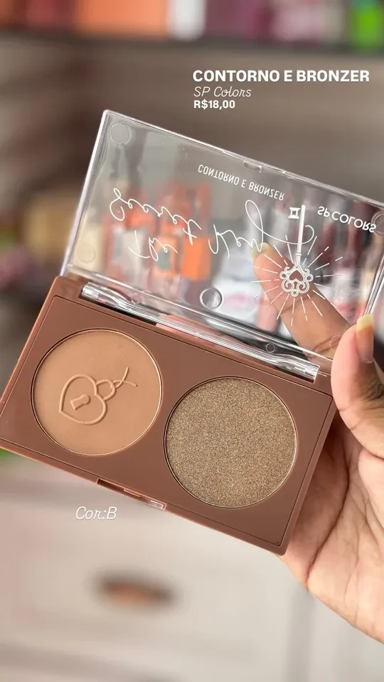 Duo de contorno e bronzer iluminador - SP COLORS  - 1